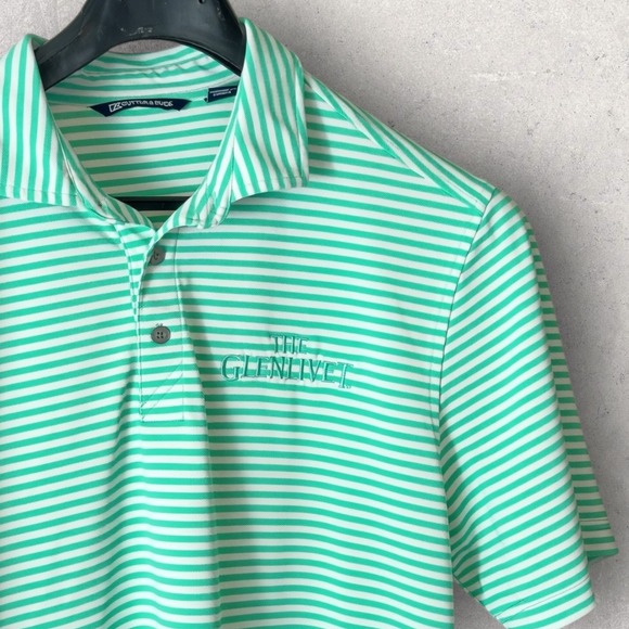 Cutter & Buck Other - Cutter & Buck Glenlivet Scotch Polo Shirt Large Green Striped Short Sleeve Golf